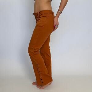 Jaspal Orange Low Rise Pants w/ Safety Pins